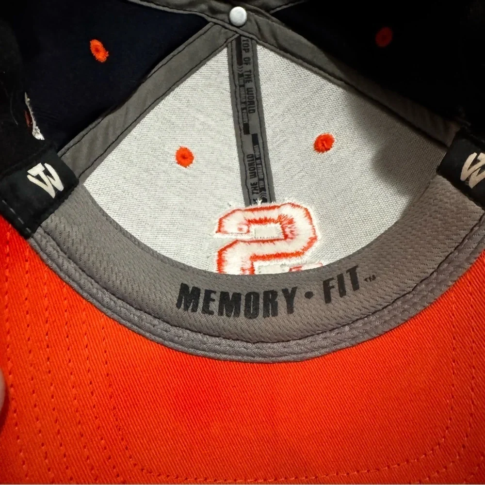 Mens Syracuse Orange Top of the World Navy Embroidered Memory Fitted Hat OSFA